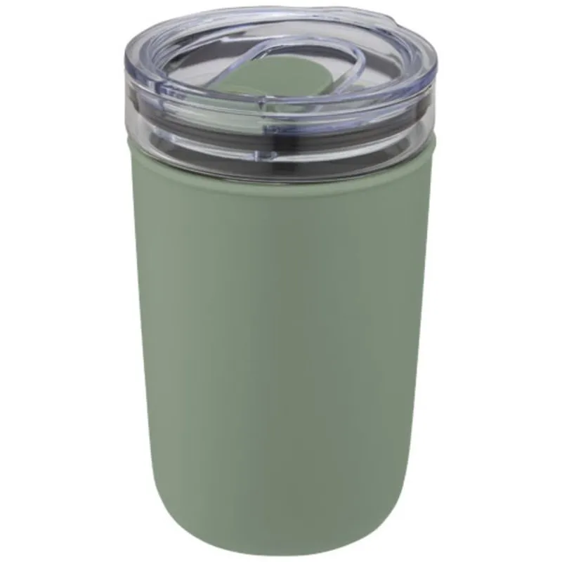 Vaso de vidrio de 420 ml con pared exterior de plástico reciclado 'Bello'